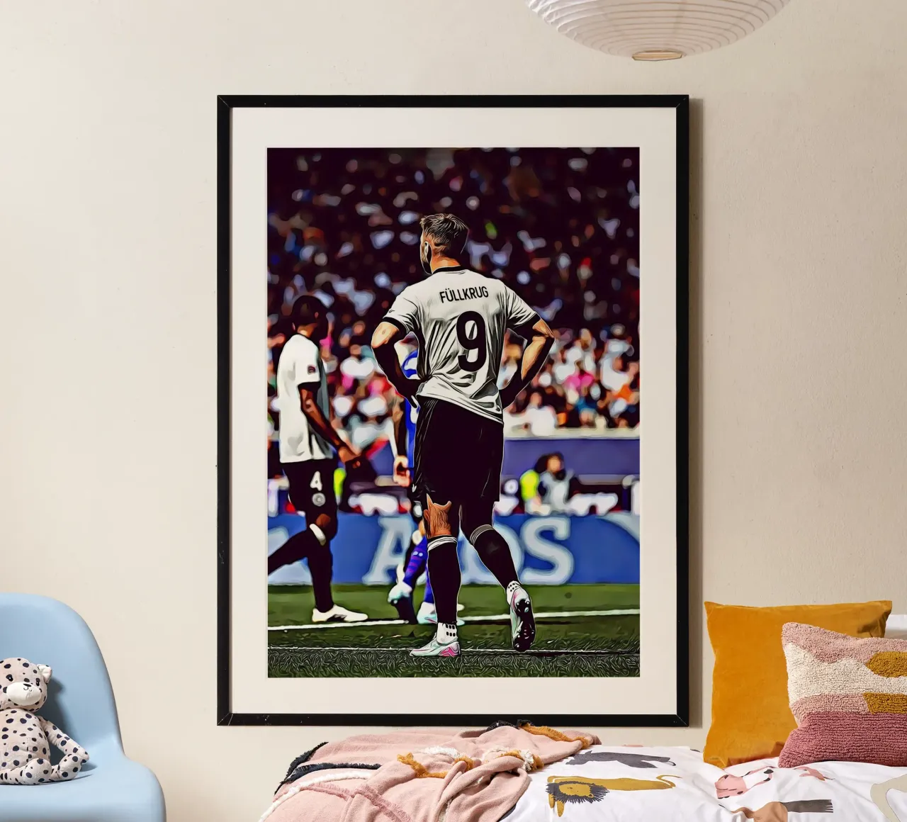 Niclas Füllkrug, Germania Maglia Vista dal retro Arte digitale poster da ArdanART