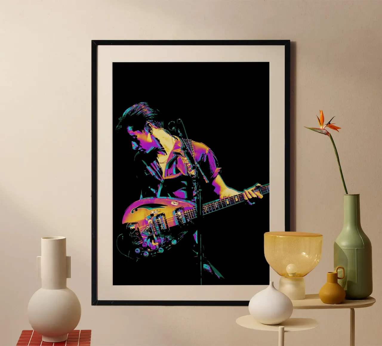 Alex Turnner Rock poster con telaio in alluminio da Nna Rock