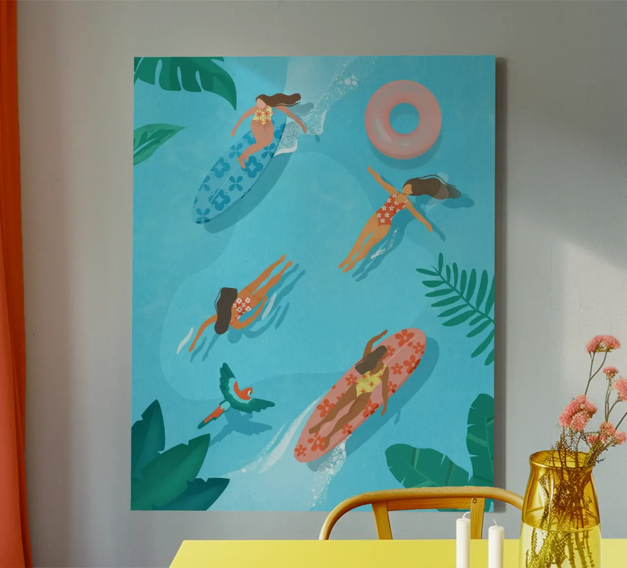 Surfer Paradise lienzo con Marco flotante de PetrArts