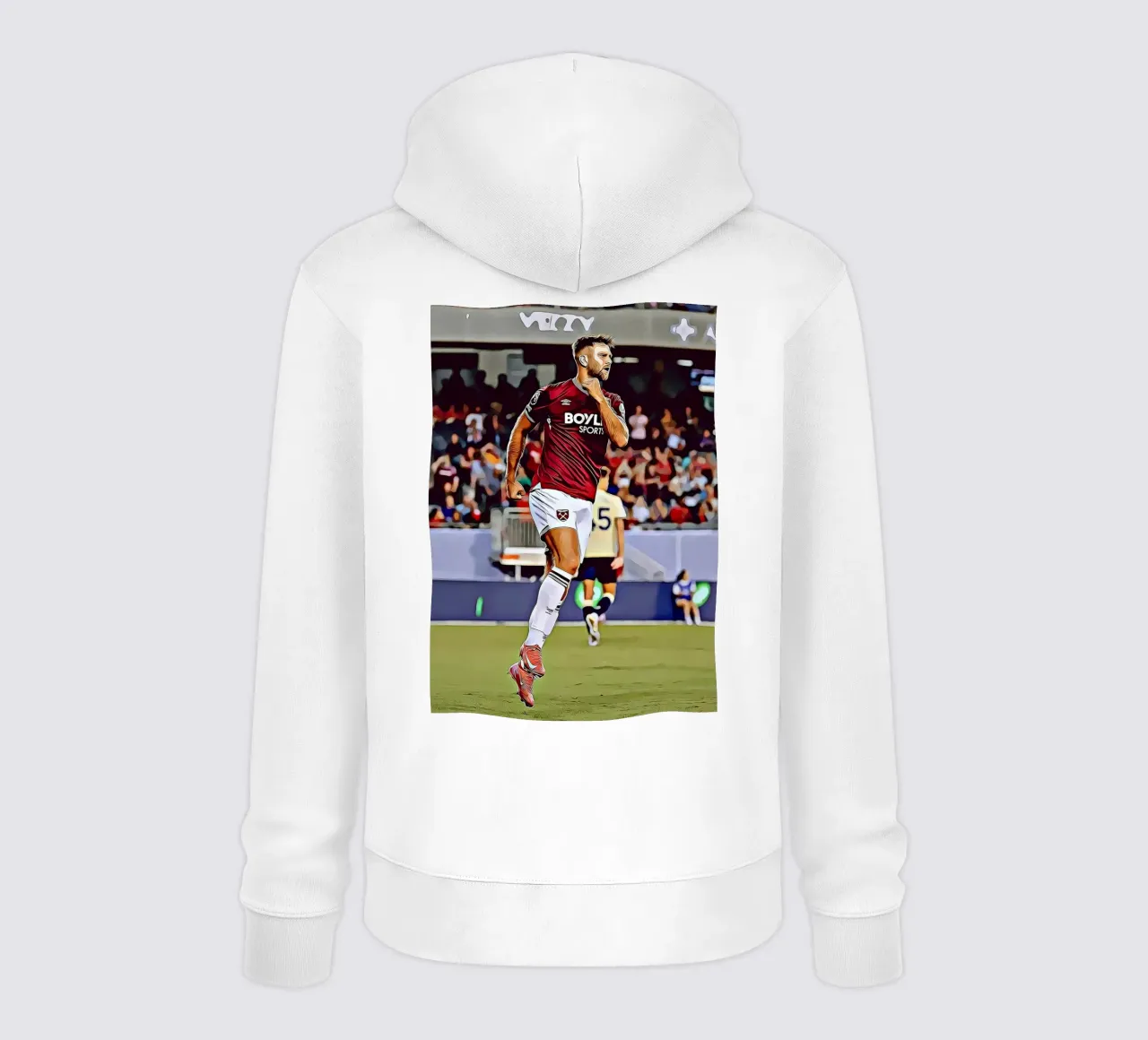 Füllkrug West Ham Claret Jersey Running Poster digitale felpa con cappuccio da ArdanART