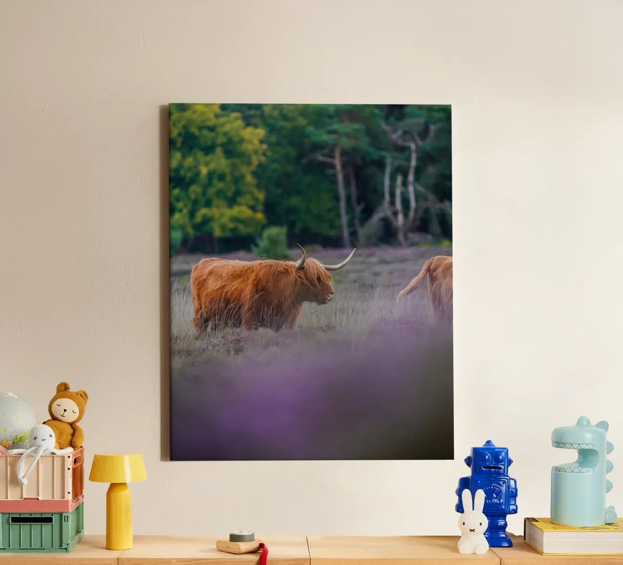 Mucca delle Highlands tela con Cornice a cassetta da Tom's Wildlife