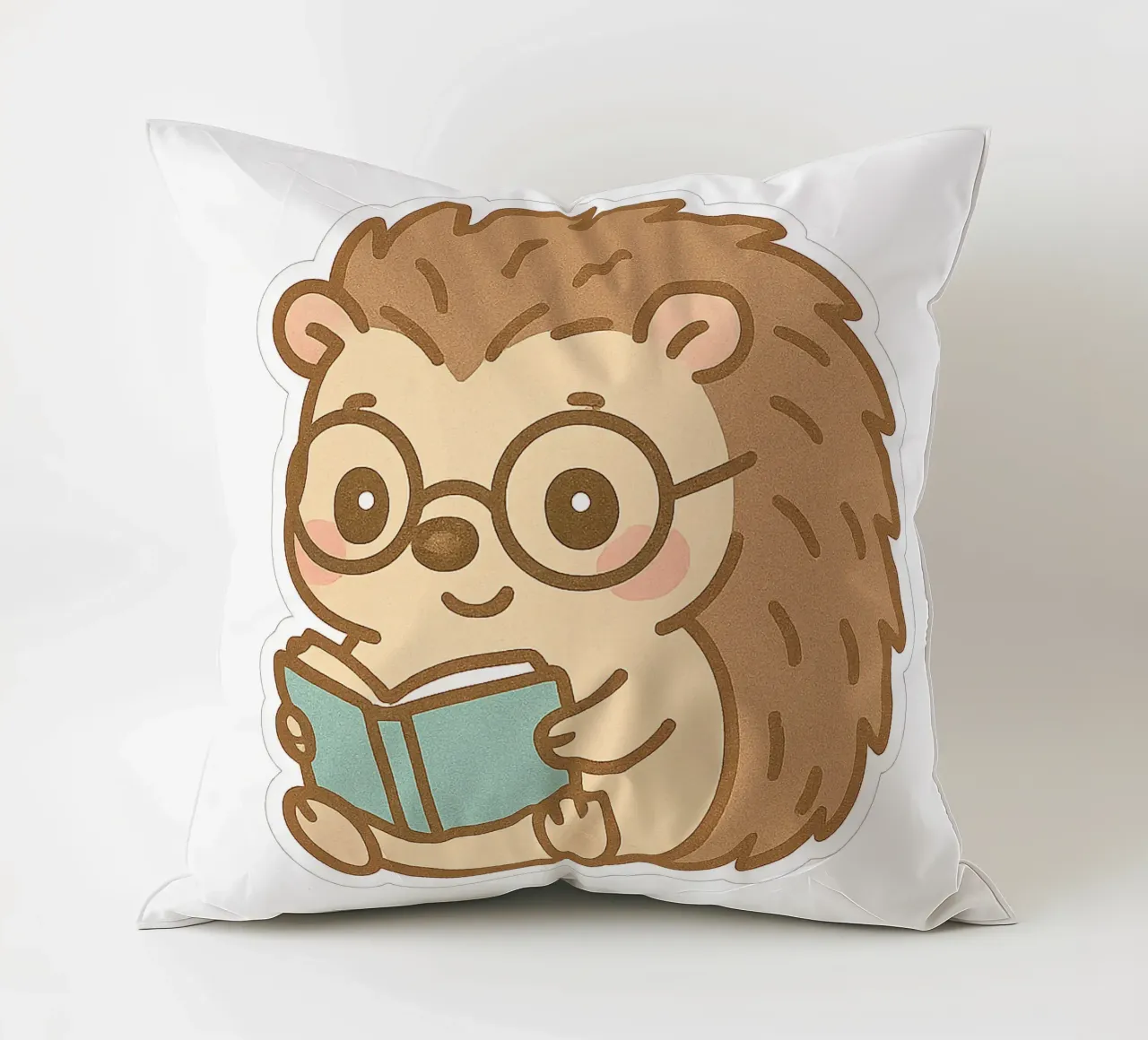 Sticker Chibi Kawaii Hedgehog con libro - Adorabile e geek cuscino da So Cute Land - Affiches et posters