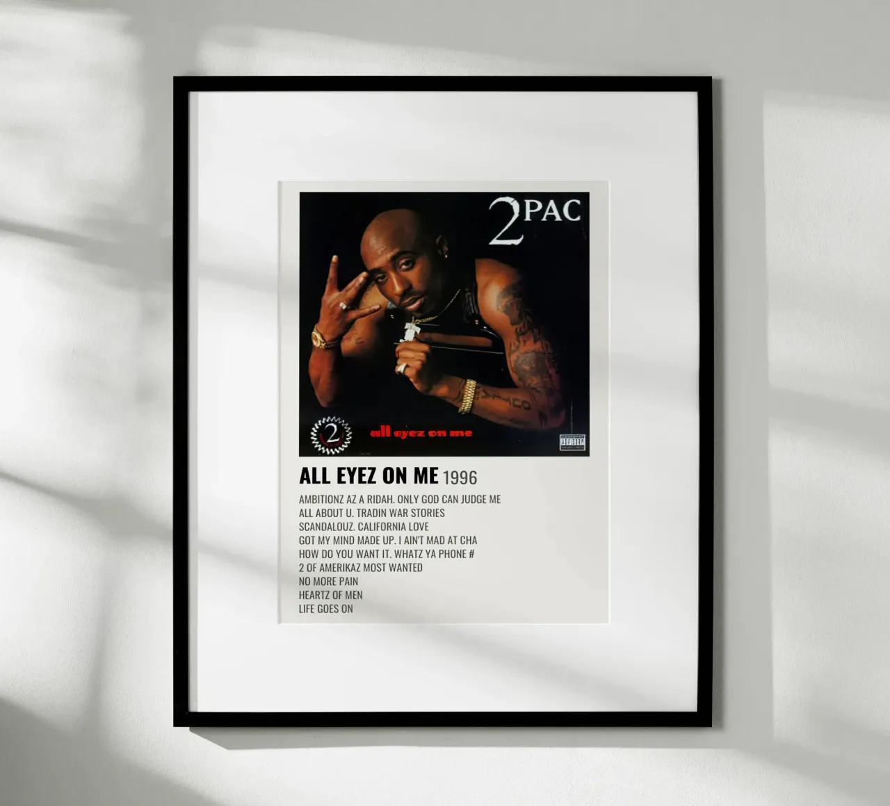 2Pac All Eyes On Me poster con telaio in plastica da Roronoa7