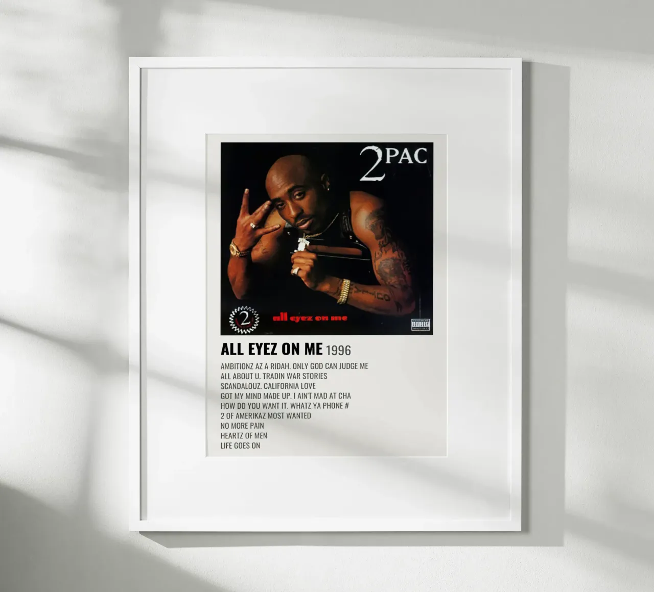 2Pac All Eyes On Me poster con telaio in plastica da Roronoa7