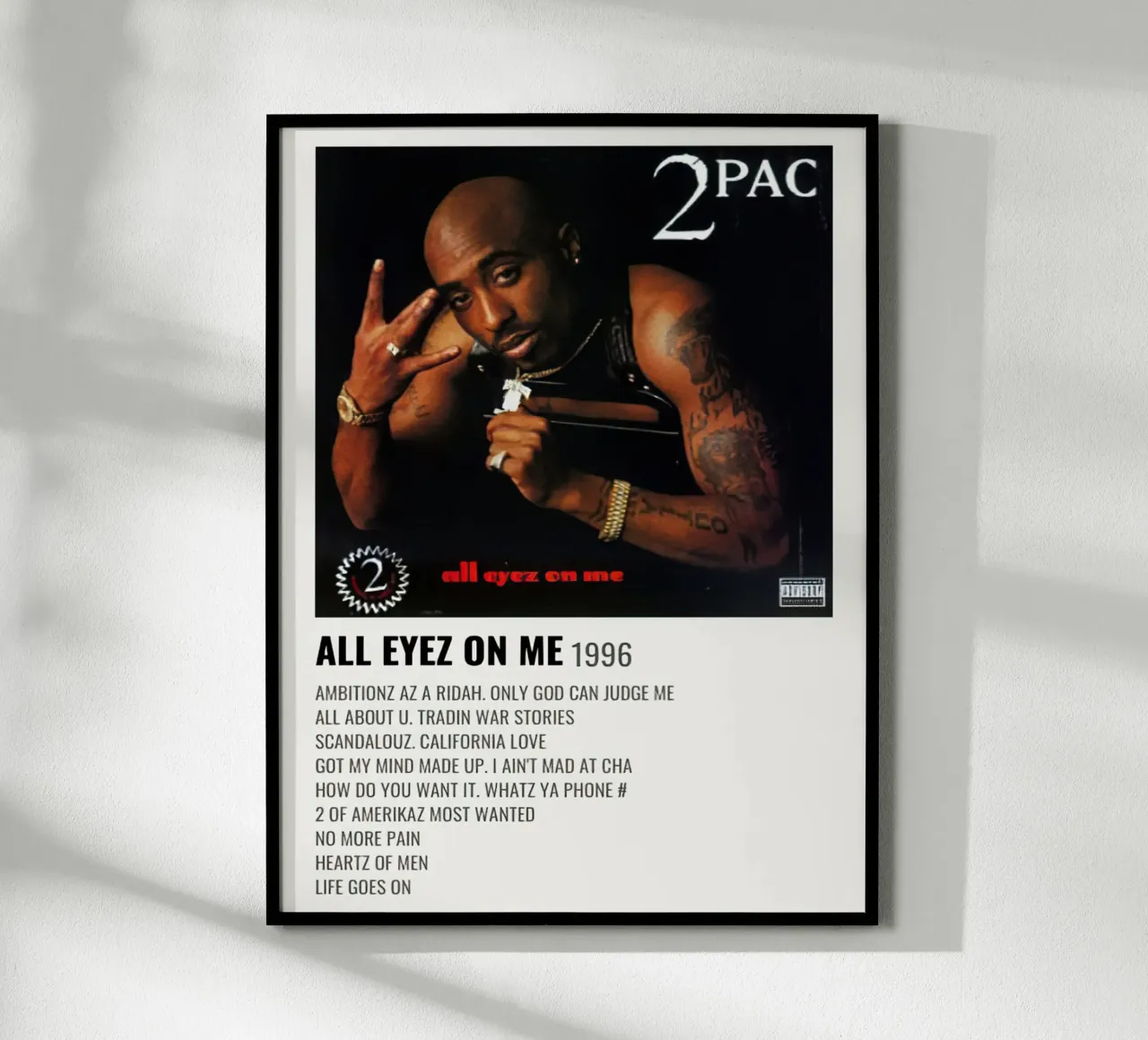2Pac All Eyes On Me poster con telaio in plastica da Roronoa7