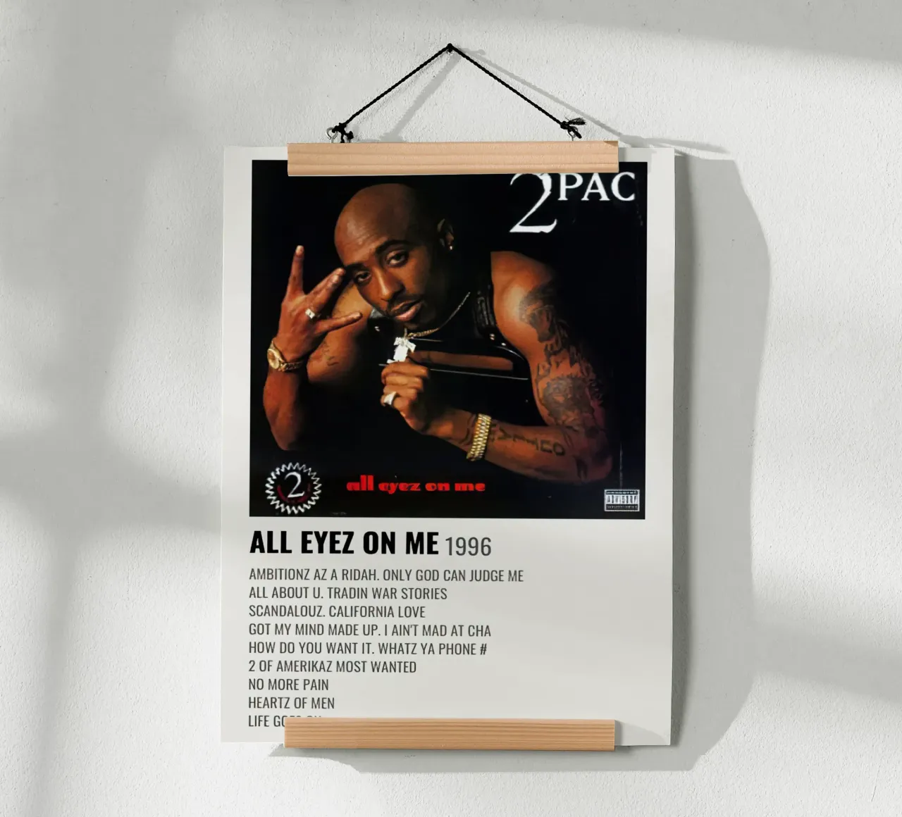 2Pac All Eyes On Me poster con telaio in plastica da Roronoa7