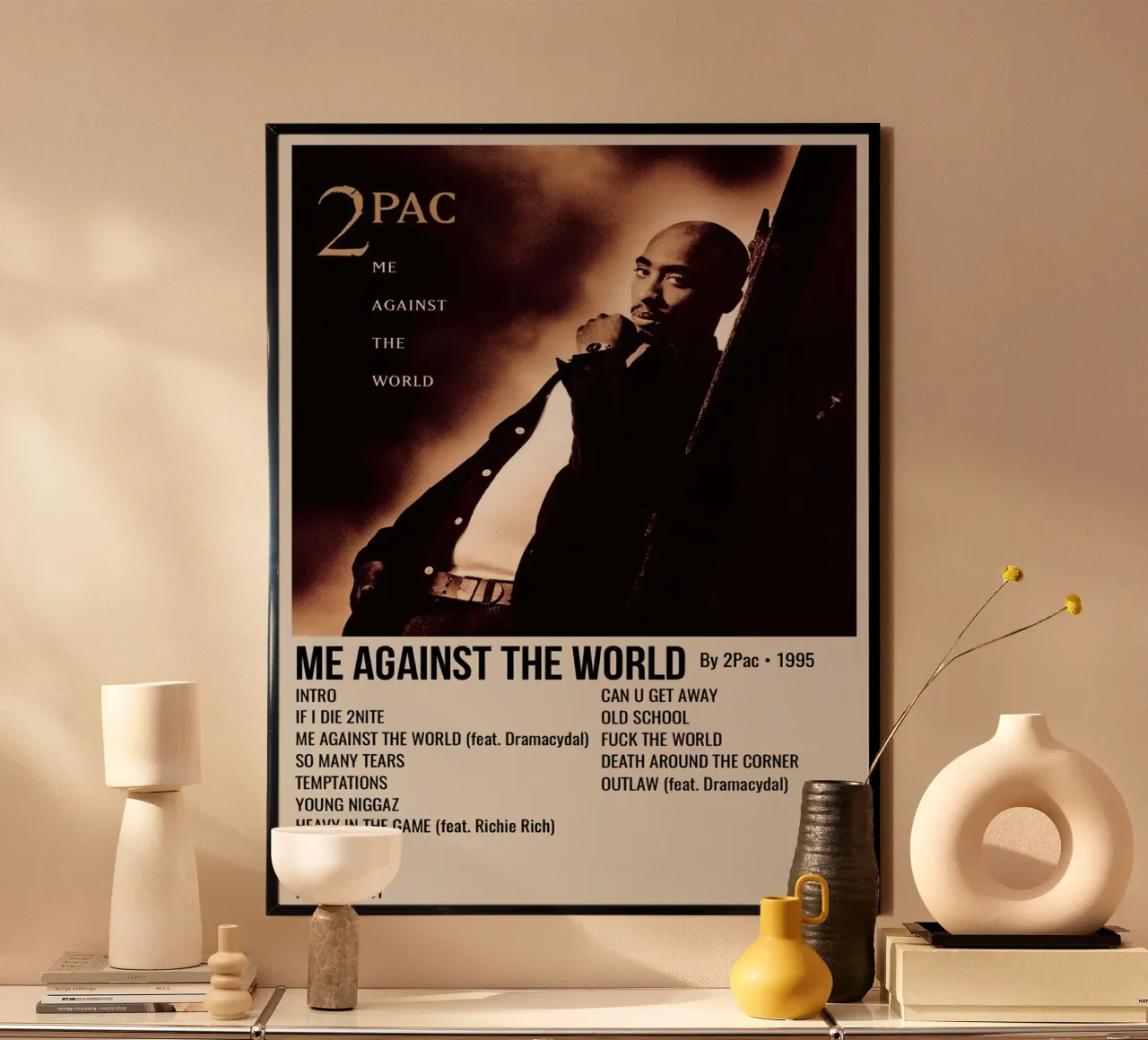 2Pac Me Againt The World poster con telaio in plastica da Roronoa7