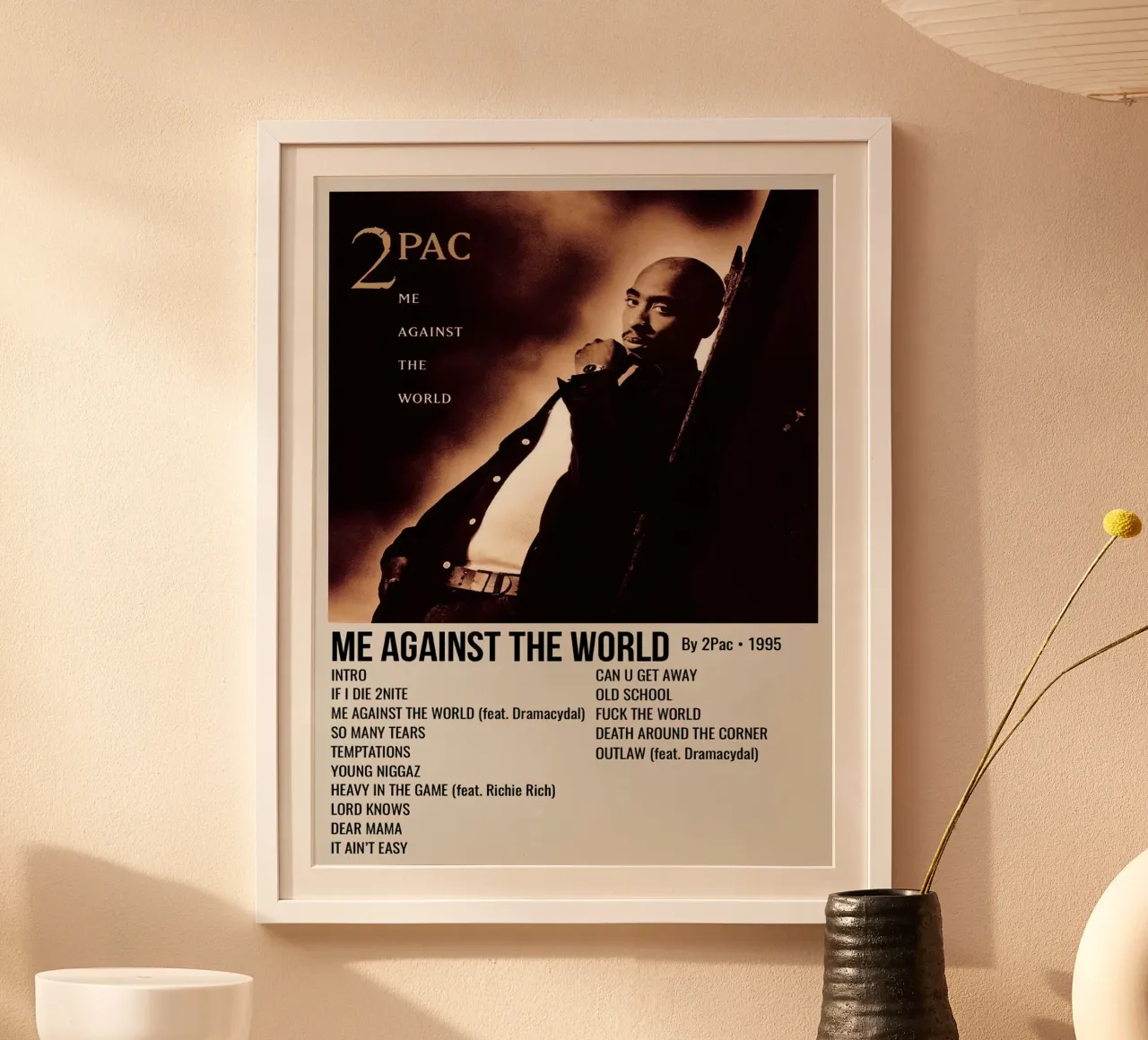 2Pac Me Againt The World poster con telaio in plastica da Roronoa7