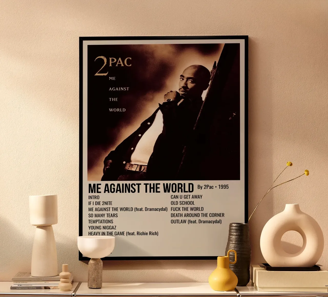 2Pac Me Againt The World poster con telaio in plastica da Roronoa7