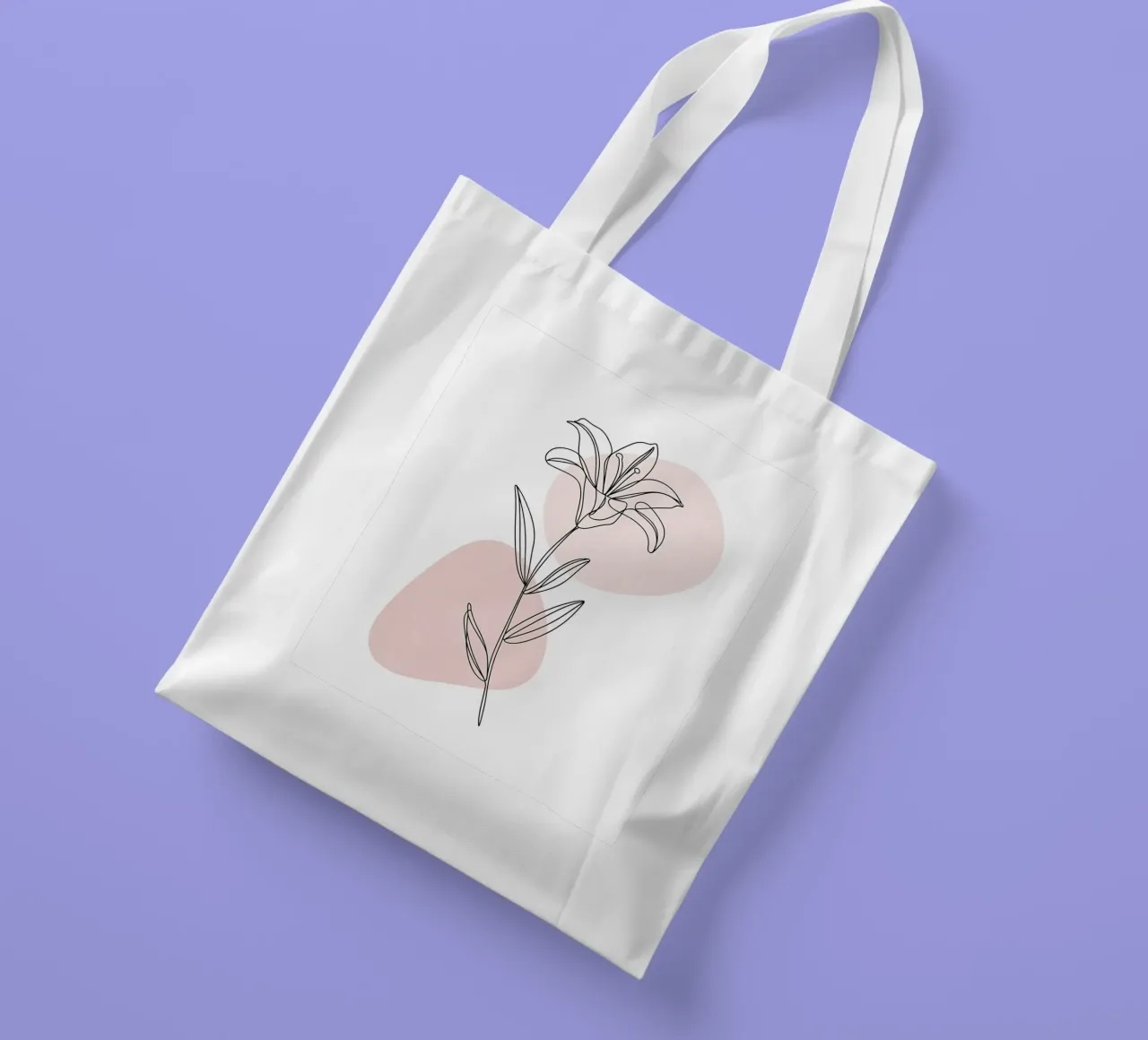Fleur de Lys minimalista in linea continua borsa in juta da Plain Thoughts