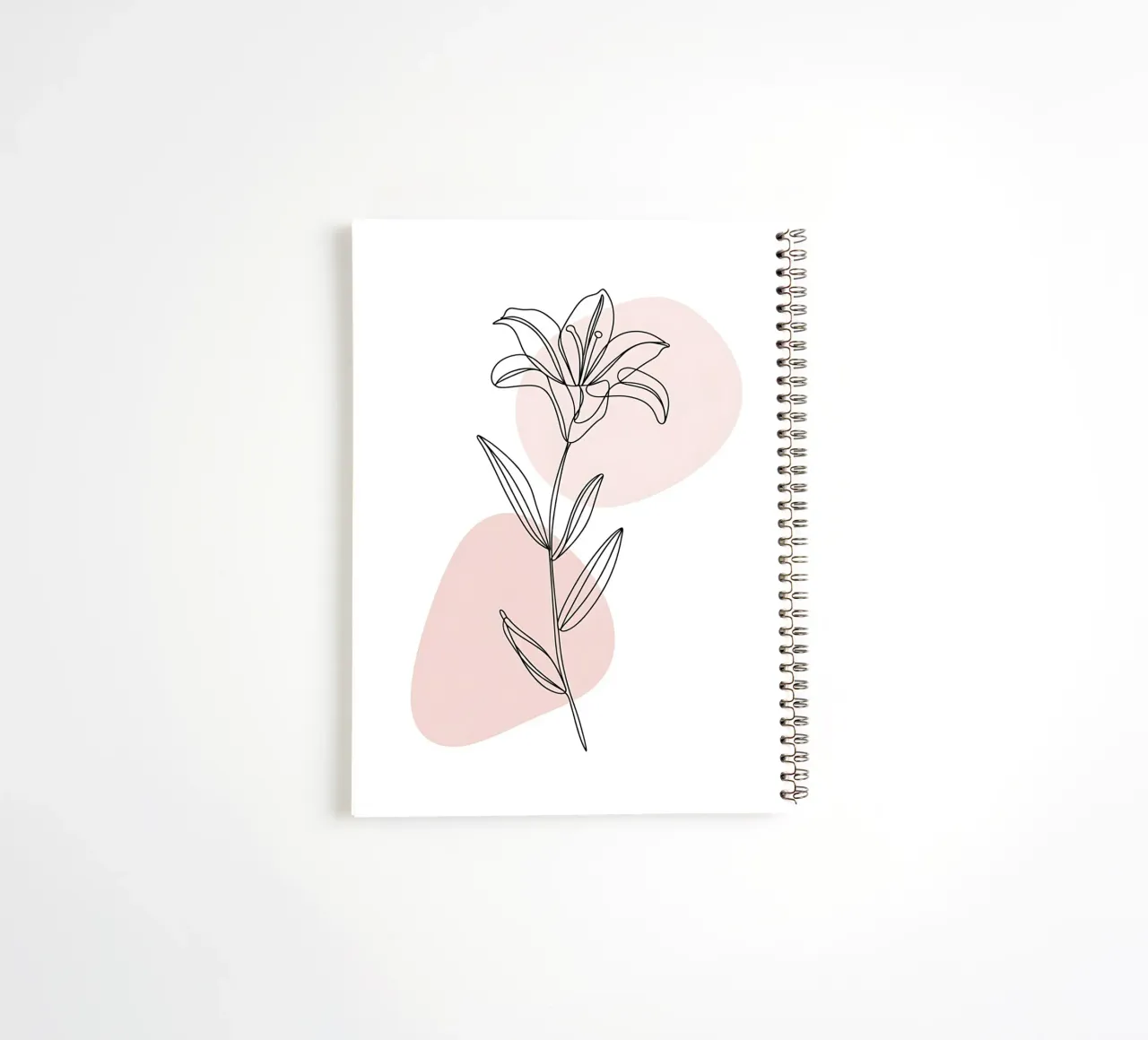 Minimalist Fleur de Lys in a continuous line spiral notebook by Plain Thoughts