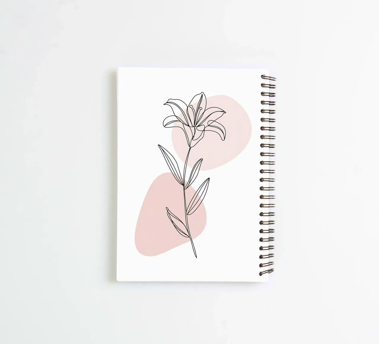Minimalist Fleur de Lys in a continuous line spiral notebook by Plain Thoughts