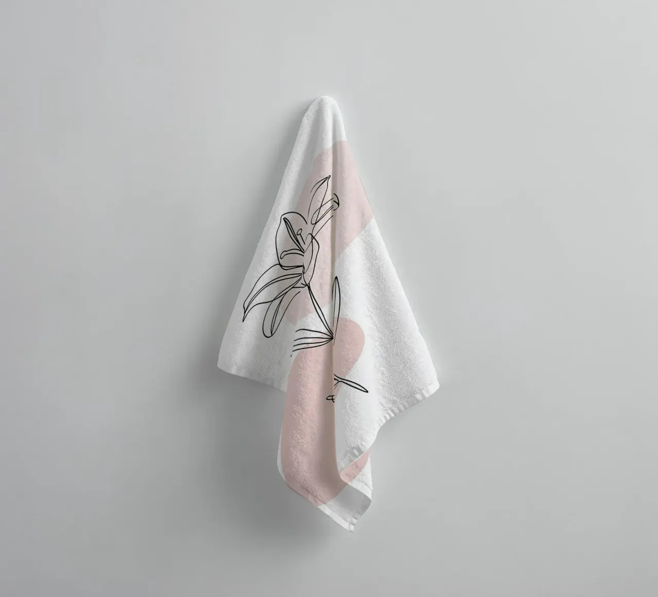 Minimalist Fleur de Lys in a continuous line towel by Plain Thoughts