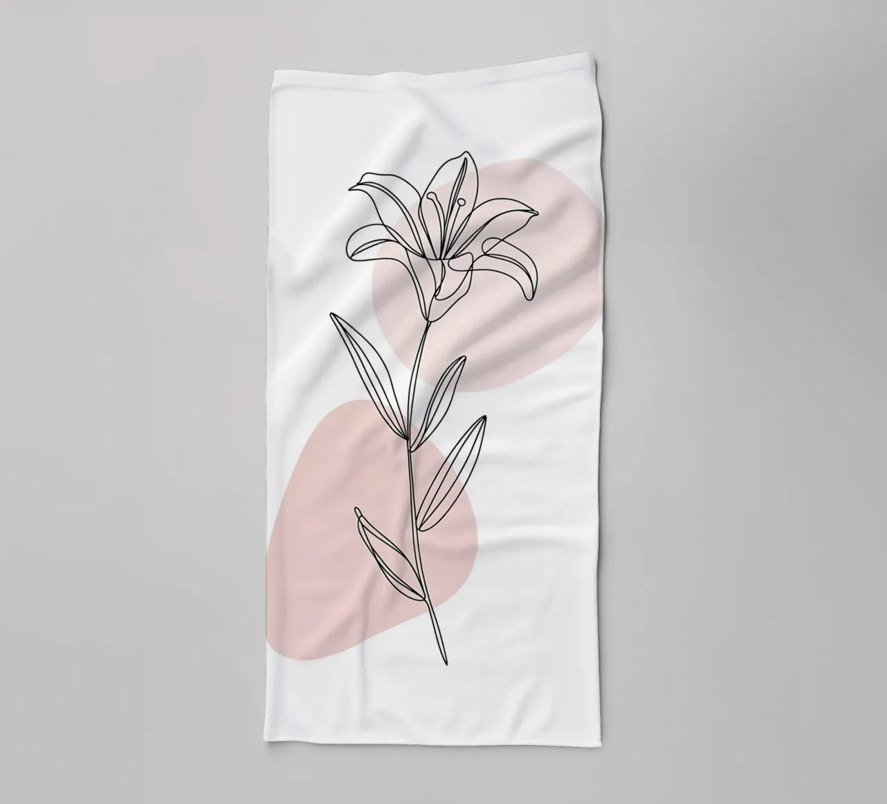 Minimalist Fleur de Lys in a continuous line towel by Plain Thoughts