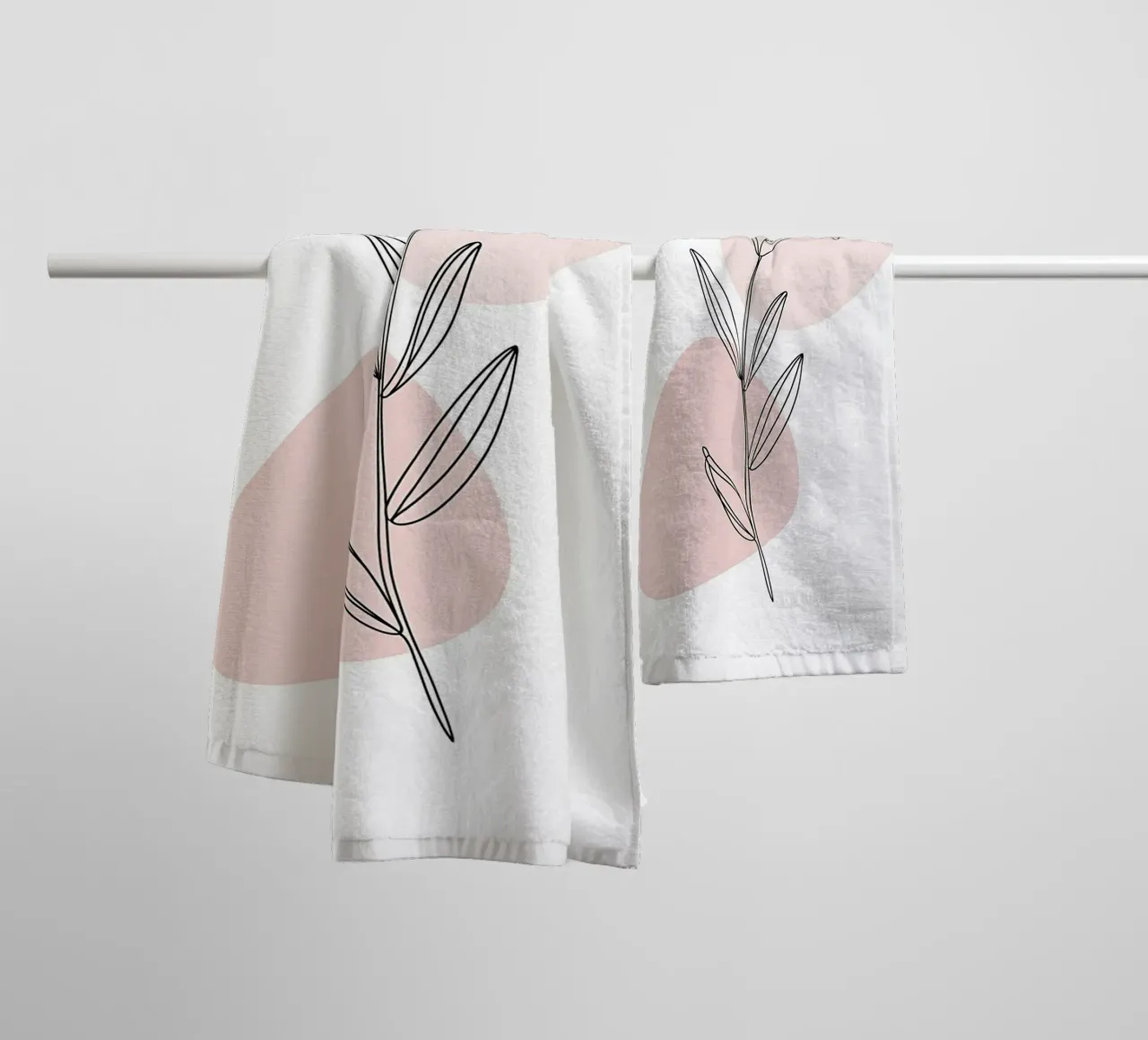 Minimalist Fleur de Lys in a continuous line towel by Plain Thoughts