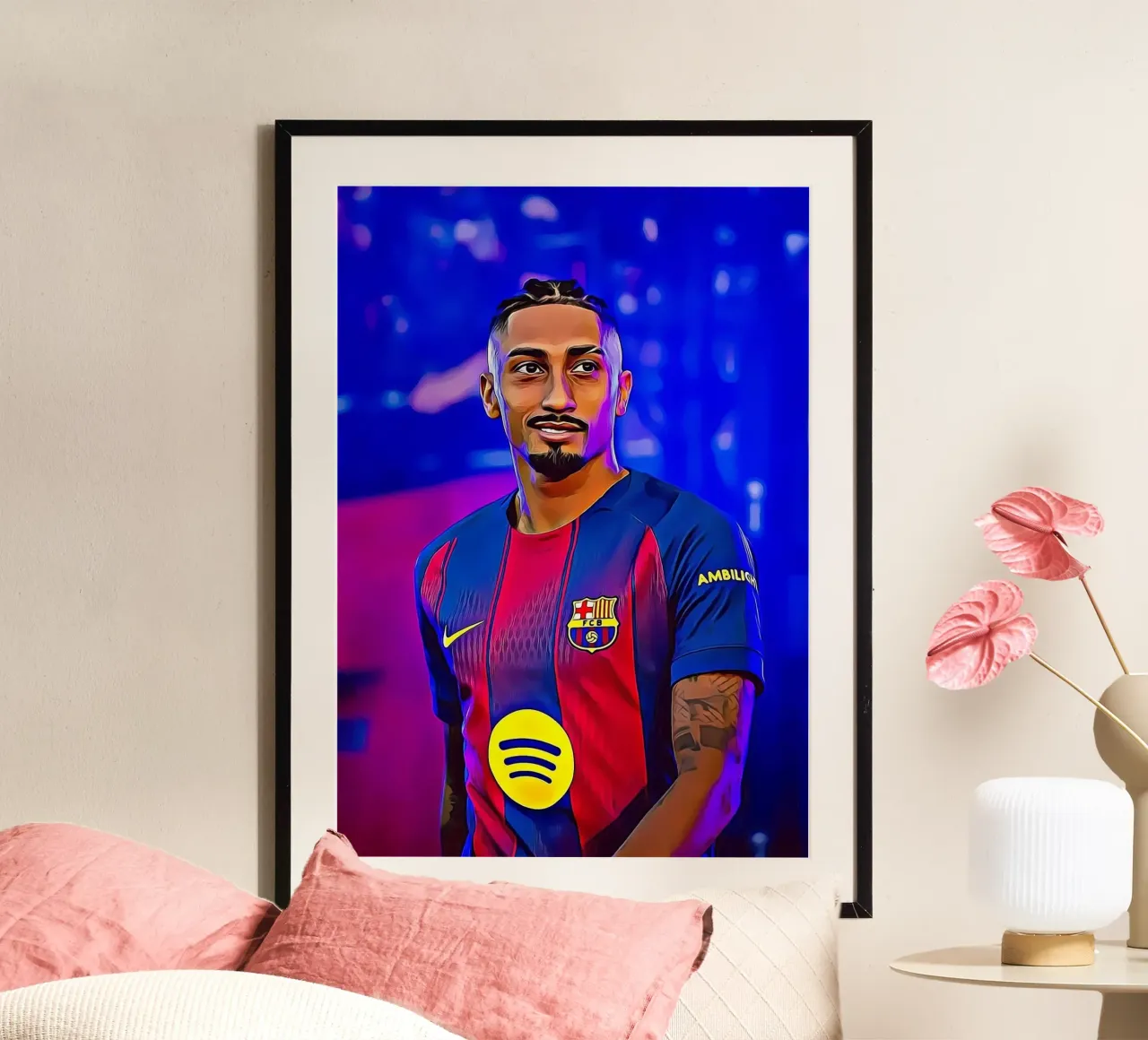 Maglia Raphinha Barcellona Ritratto Poster d'arte digitale poster da ArdanART