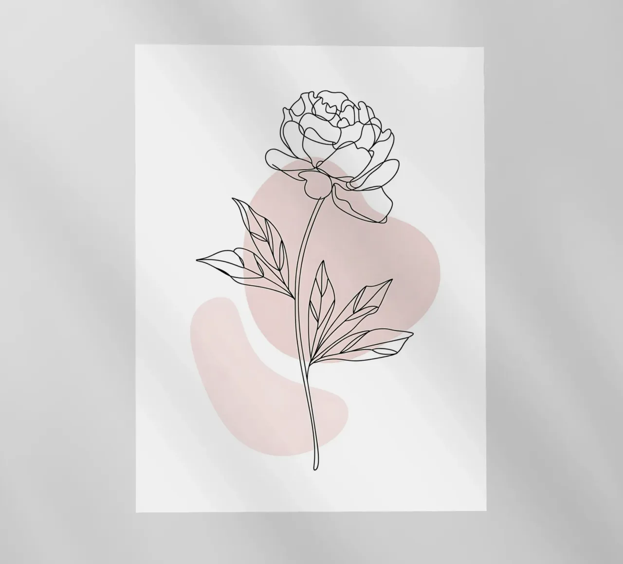 Peonia minimalista in linea continua pellicola backlit da Plain Thoughts