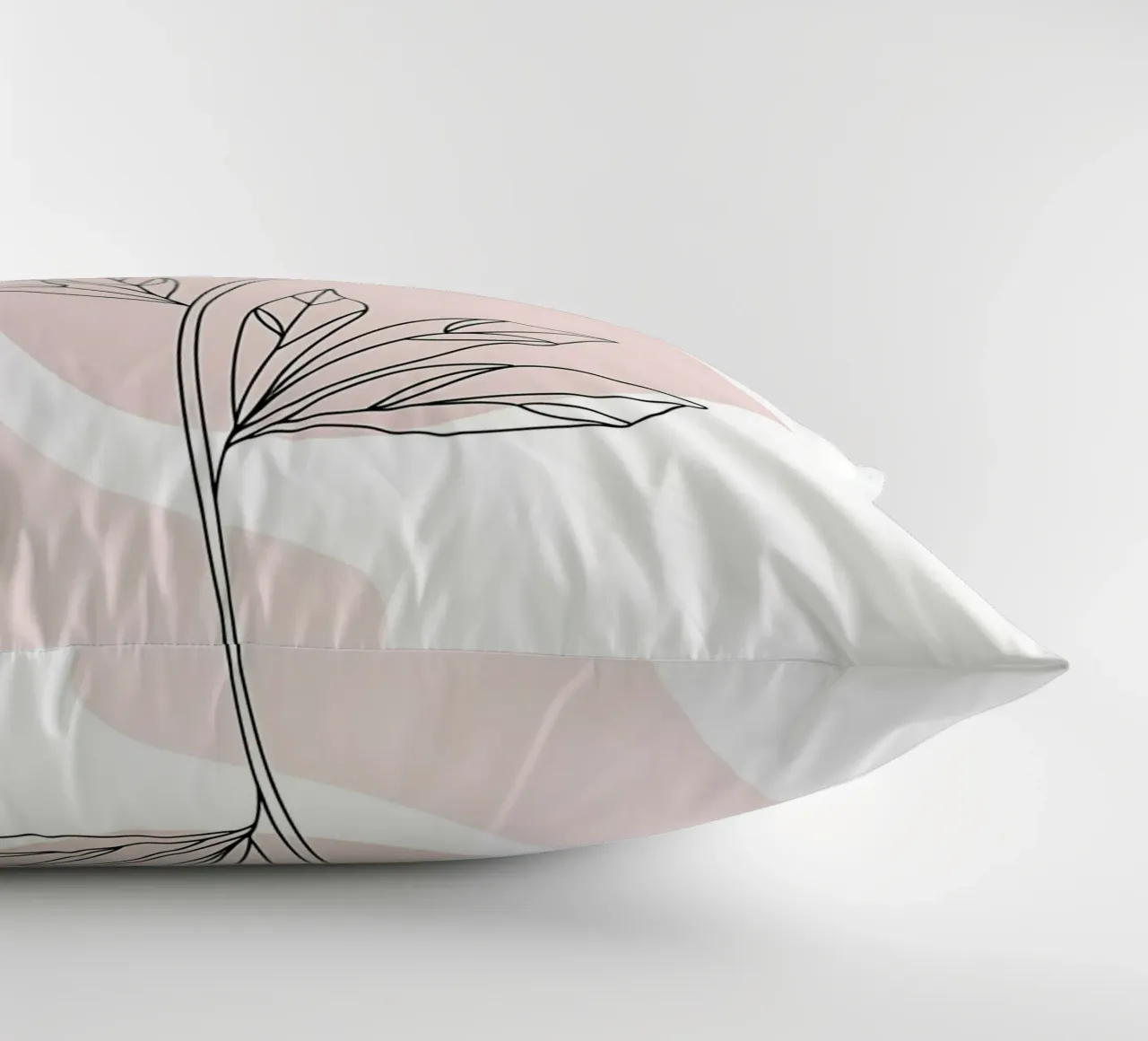 Peonia minimalista in linea continua cuscino da Plain Thoughts