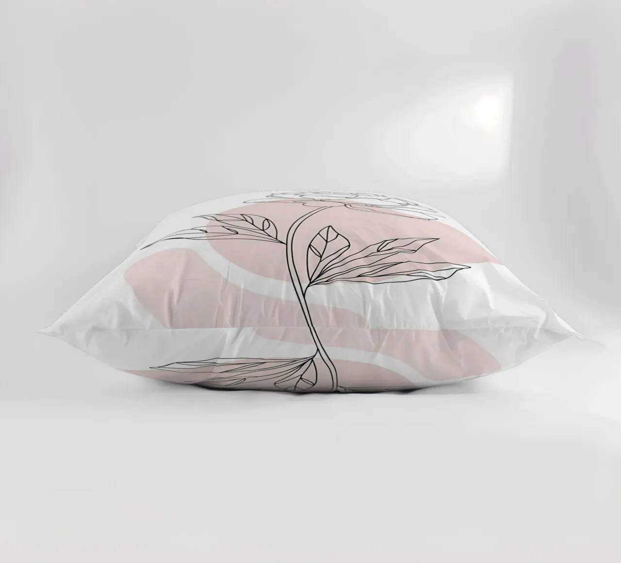 Peonia minimalista in linea continua cuscino da Plain Thoughts