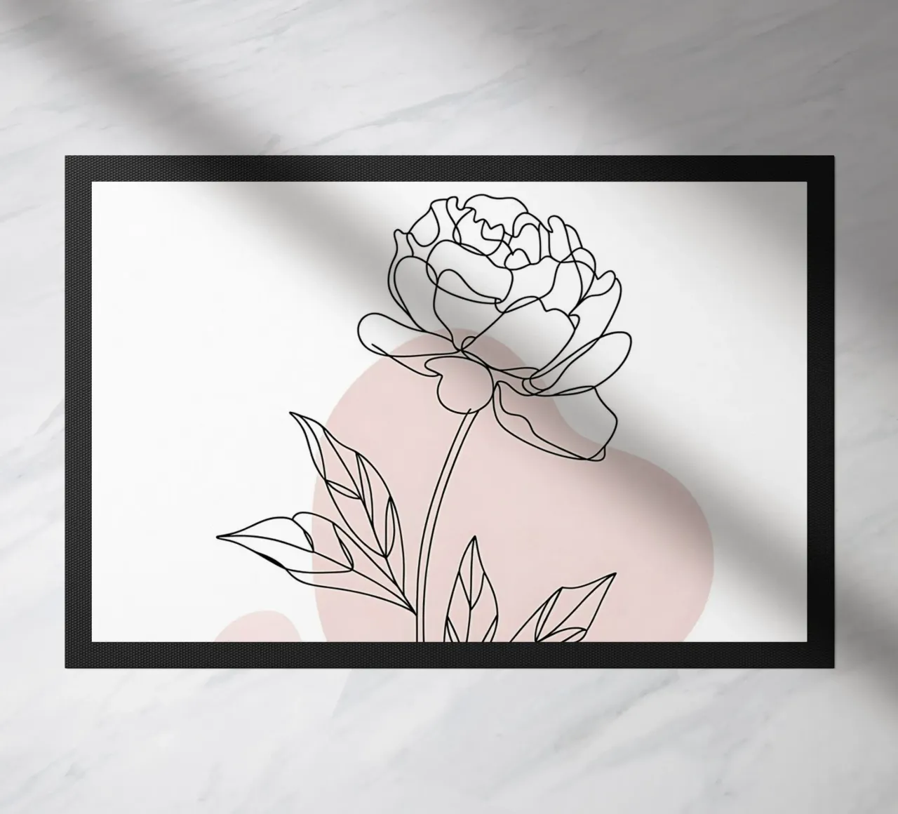 Peonia minimalista in linea continua zerbino da Plain Thoughts