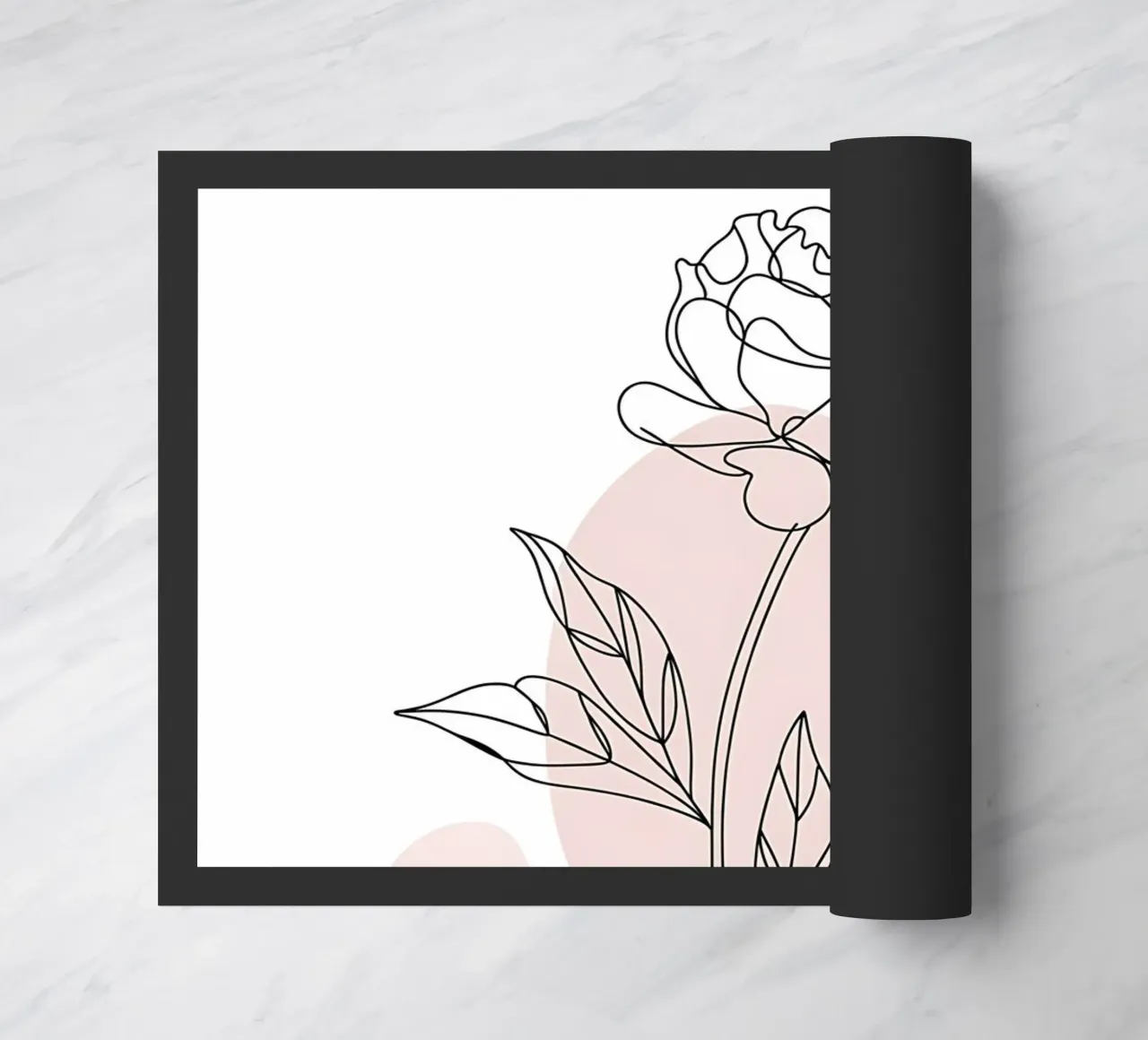 Peonia minimalista in linea continua zerbino da Plain Thoughts