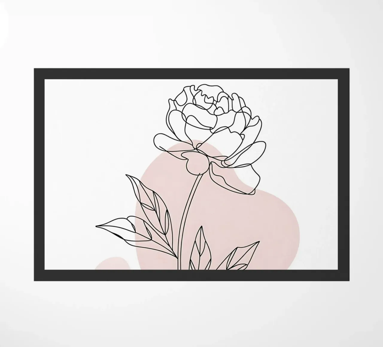 Peonia minimalista in linea continua zerbino da Plain Thoughts