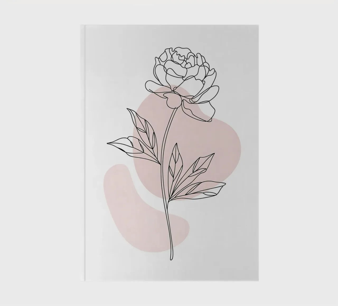 Minimalist peony in a continuous line notebook by Plain Thoughts
