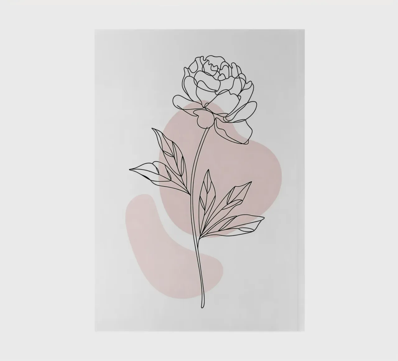 Minimalist peony in a continuous line notebook by Plain Thoughts