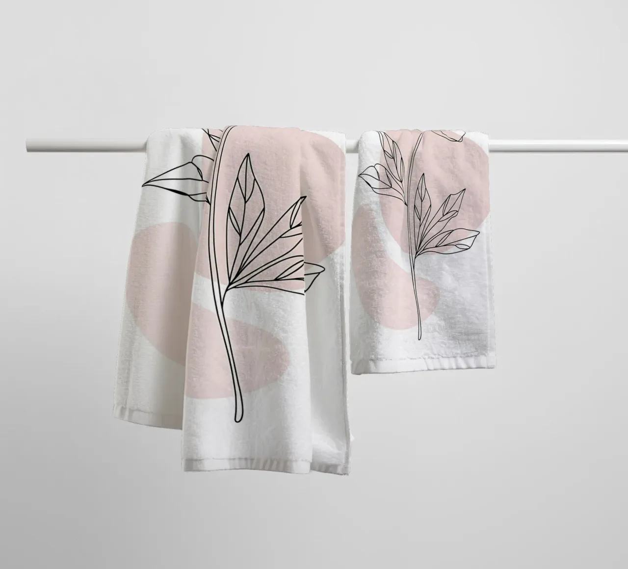 Minimalist peony in a continuous line towel by Plain Thoughts