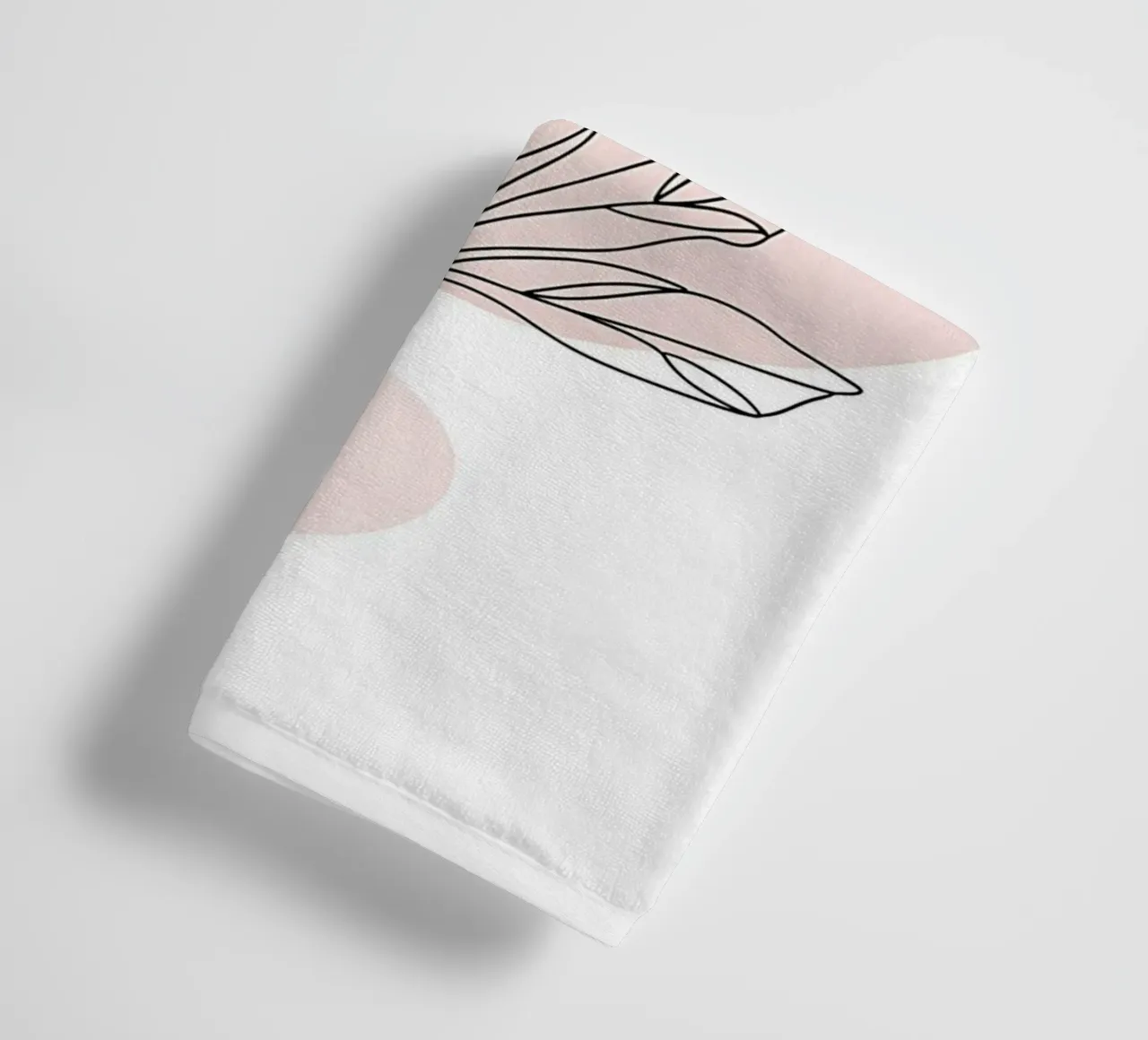 Minimalist peony in a continuous line towel by Plain Thoughts
