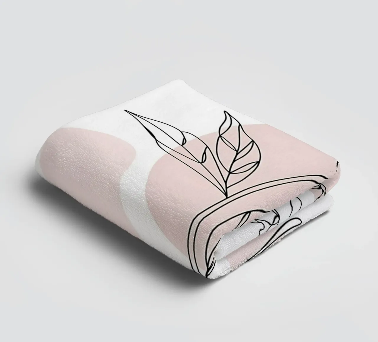 Minimalist peony in a continuous line towel by Plain Thoughts