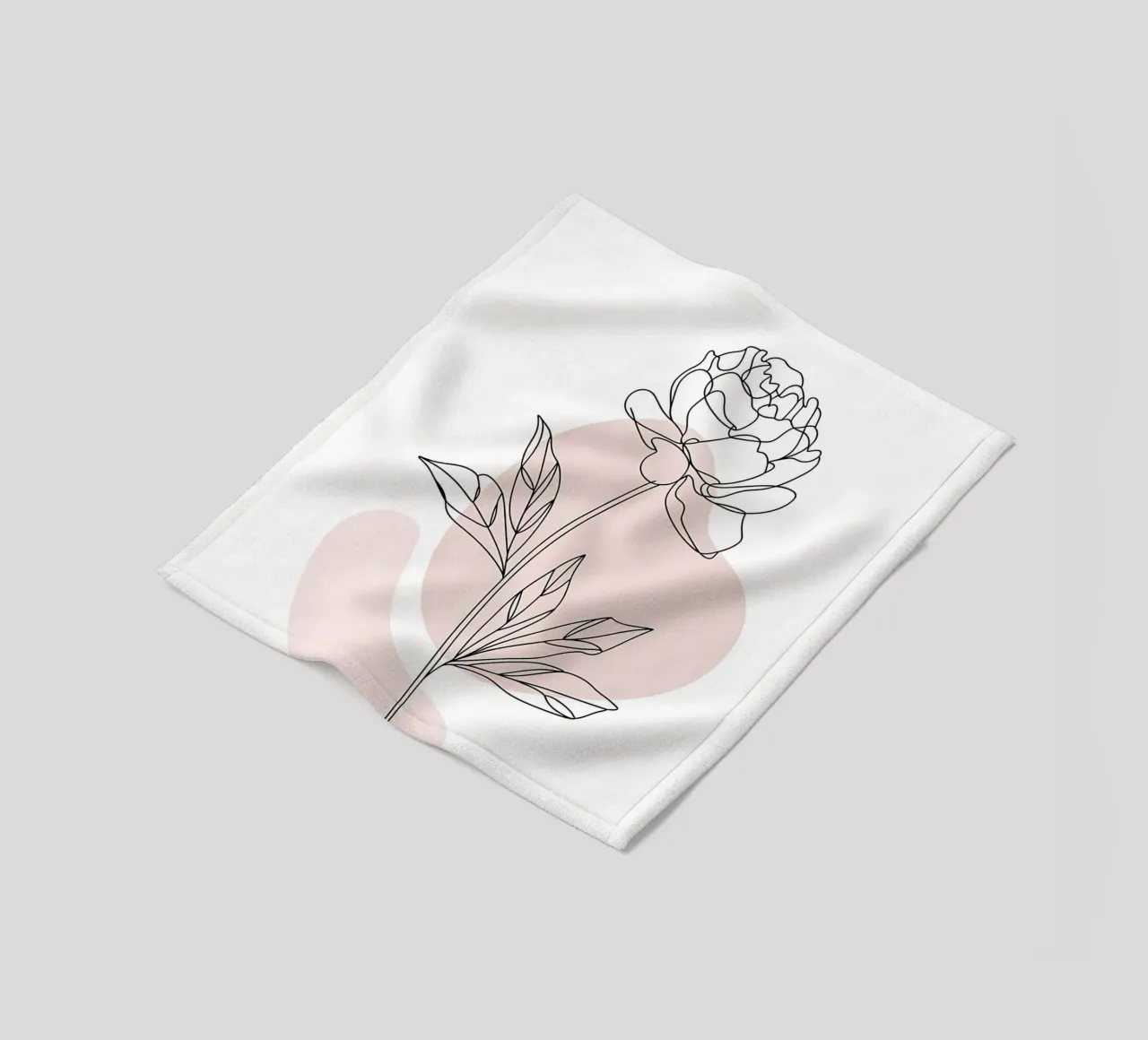 Peonia minimalista in linea continua coperta in pile da Plain Thoughts