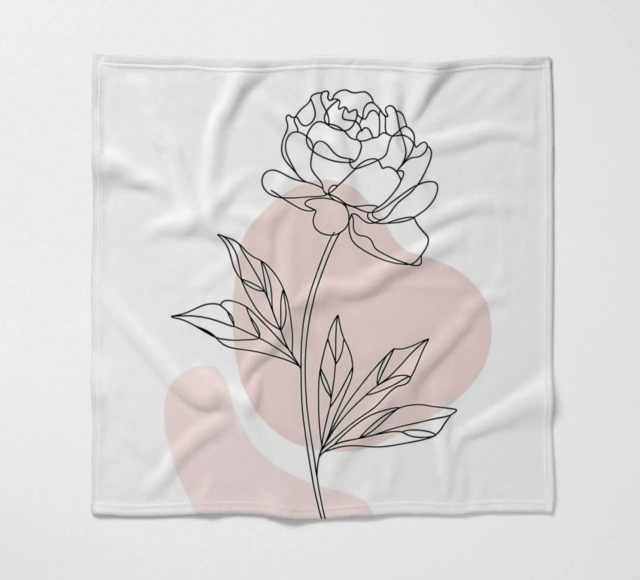 Peonia minimalista in linea continua coperta in pile da Plain Thoughts