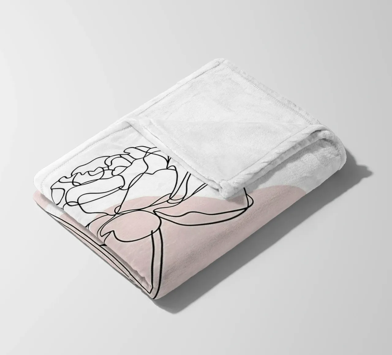 Peonia minimalista in linea continua coperta in pile da Plain Thoughts