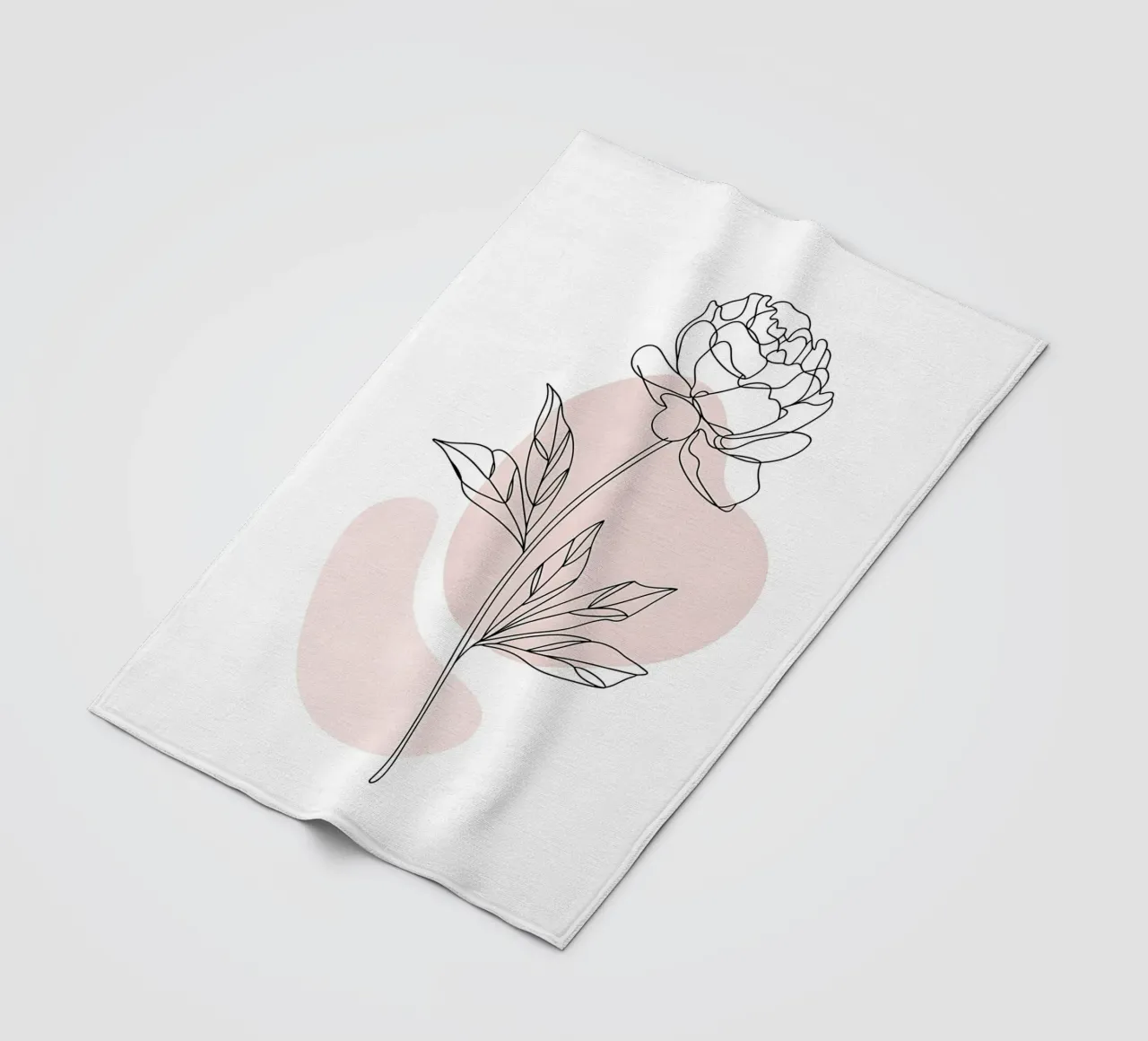 Peonia minimalista in linea continua coperta in pile da Plain Thoughts