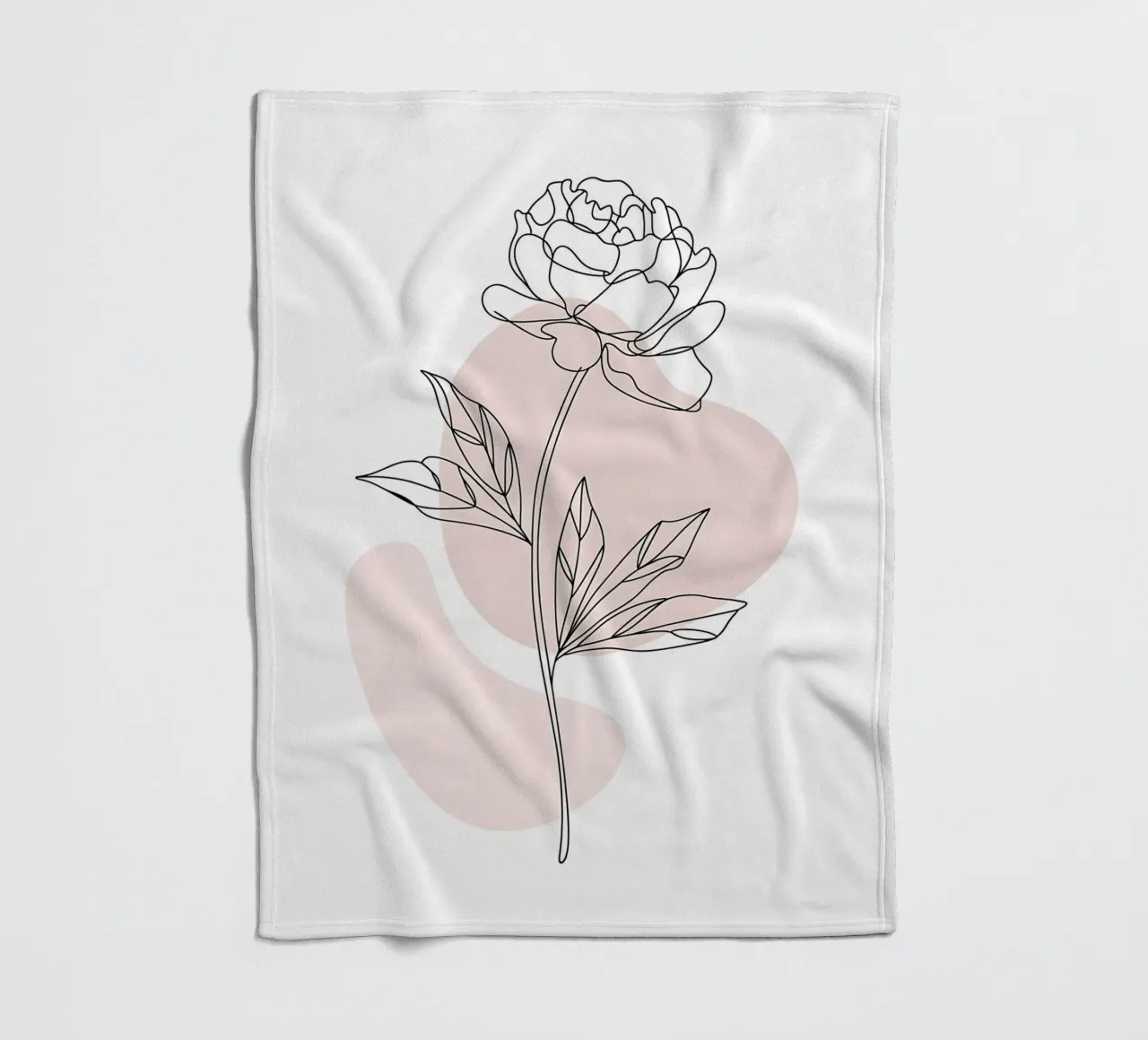 Peonia minimalista in linea continua coperta in pile da Plain Thoughts