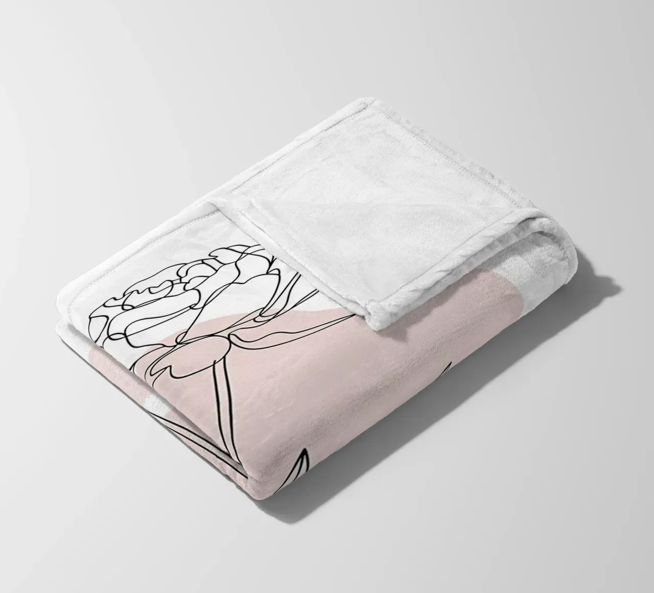 Peonia minimalista in linea continua coperta in pile da Plain Thoughts