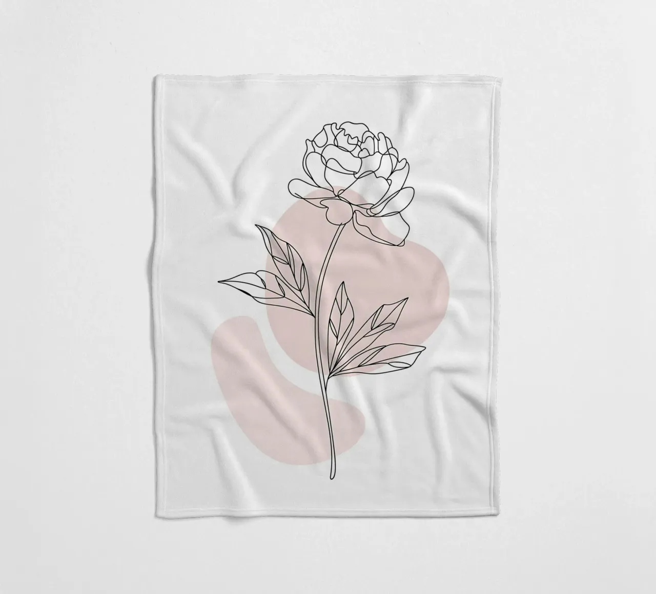 Peonia minimalista in linea continua coperta in pile da Plain Thoughts