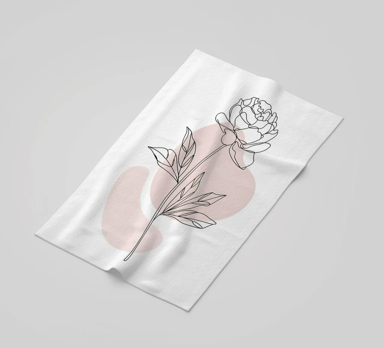 Peonia minimalista in linea continua telo mare da Plain Thoughts