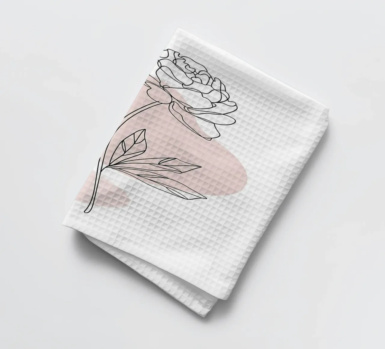 Peonia minimalista in linea continua canovaccio da cucina da Plain Thoughts