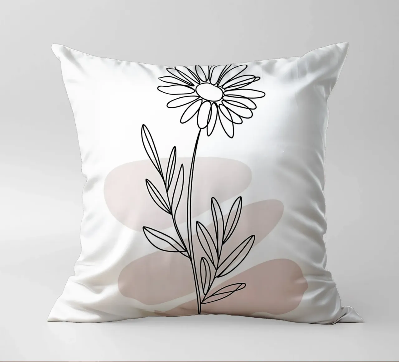 Margherita minimalista a linea continua cuscino da Plain Thoughts