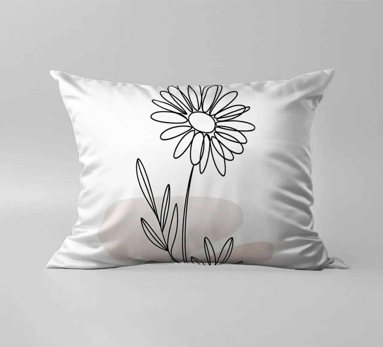 Margherita minimalista a linea continua cuscino da Plain Thoughts