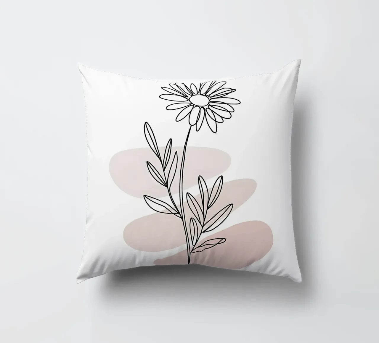Margherita minimalista a linea continua cuscino da Plain Thoughts