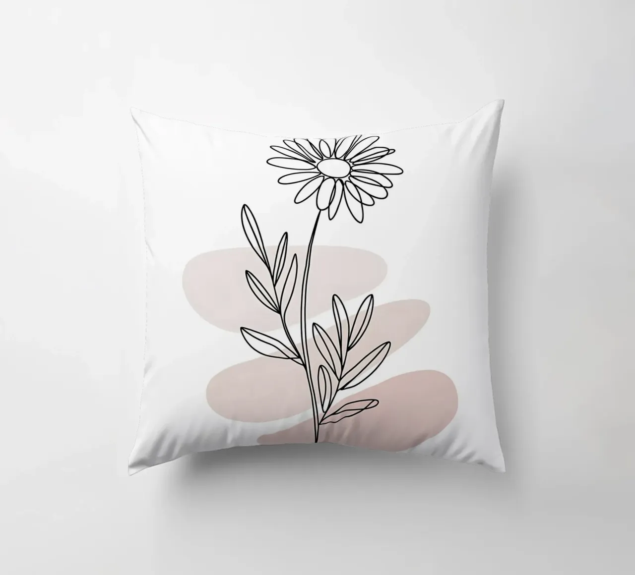 Margherita minimalista a linea continua cuscino da Plain Thoughts