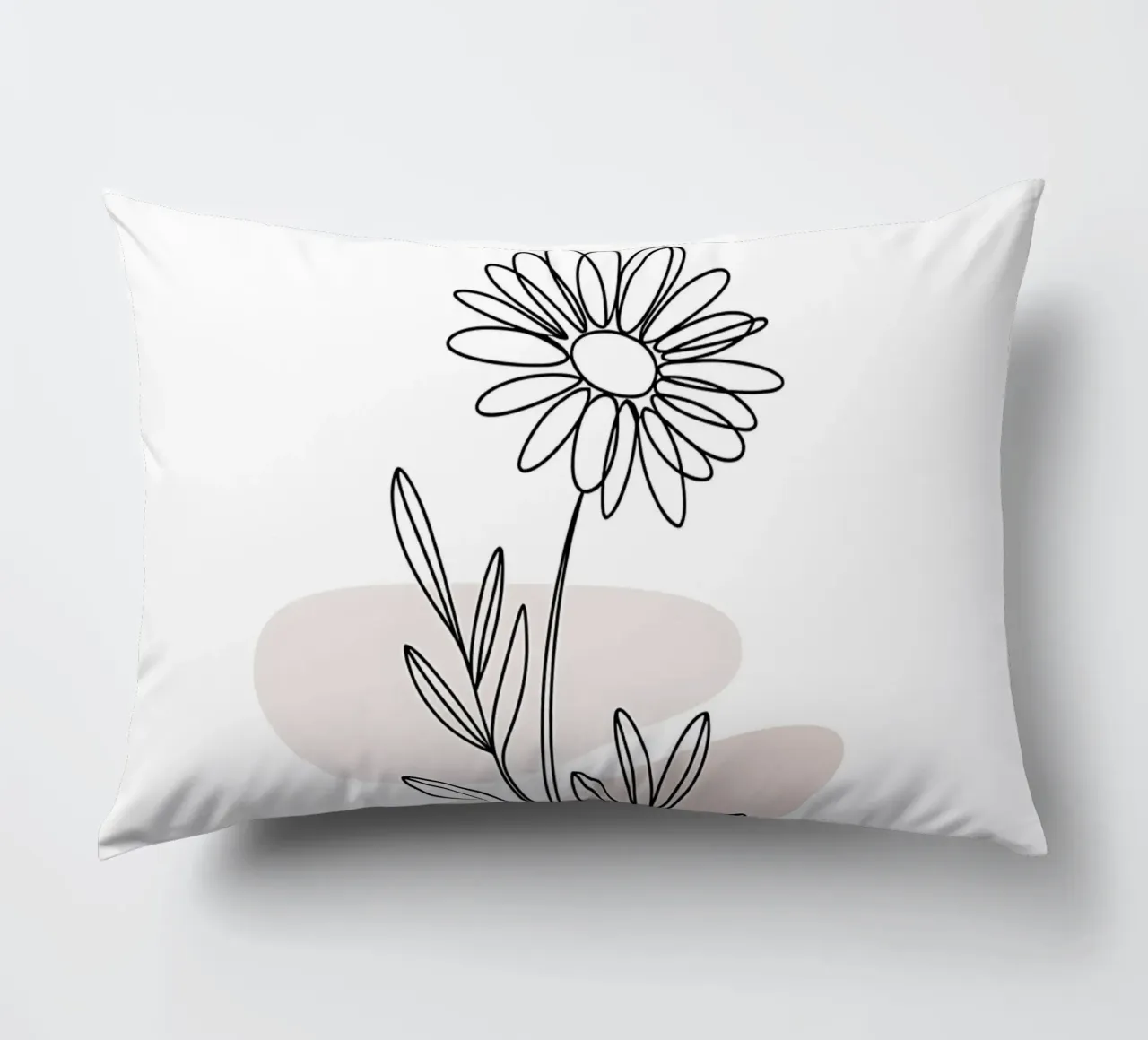 Margherita minimalista a linea continua cuscino da Plain Thoughts