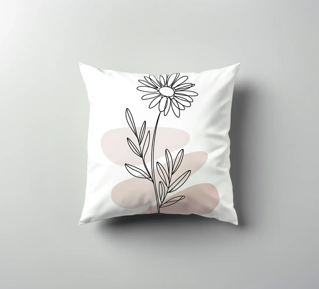 Margherita minimalista a linea continua cuscino da Plain Thoughts