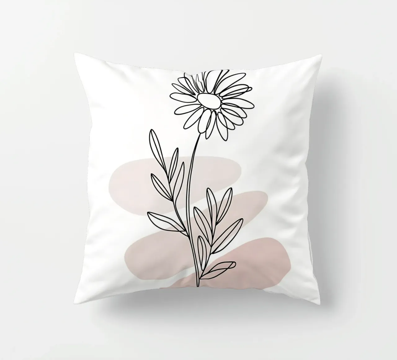 Margherita minimalista a linea continua cuscino da Plain Thoughts