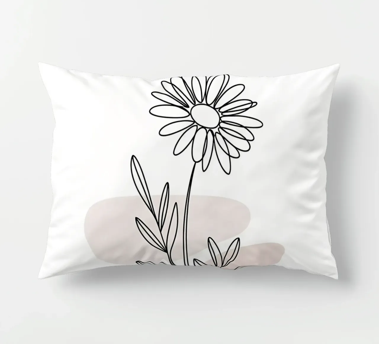 Margherita minimalista a linea continua cuscino da Plain Thoughts