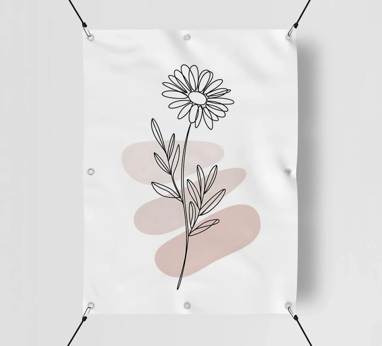 Margherita minimalista a linea continua telo in pvc da Plain Thoughts