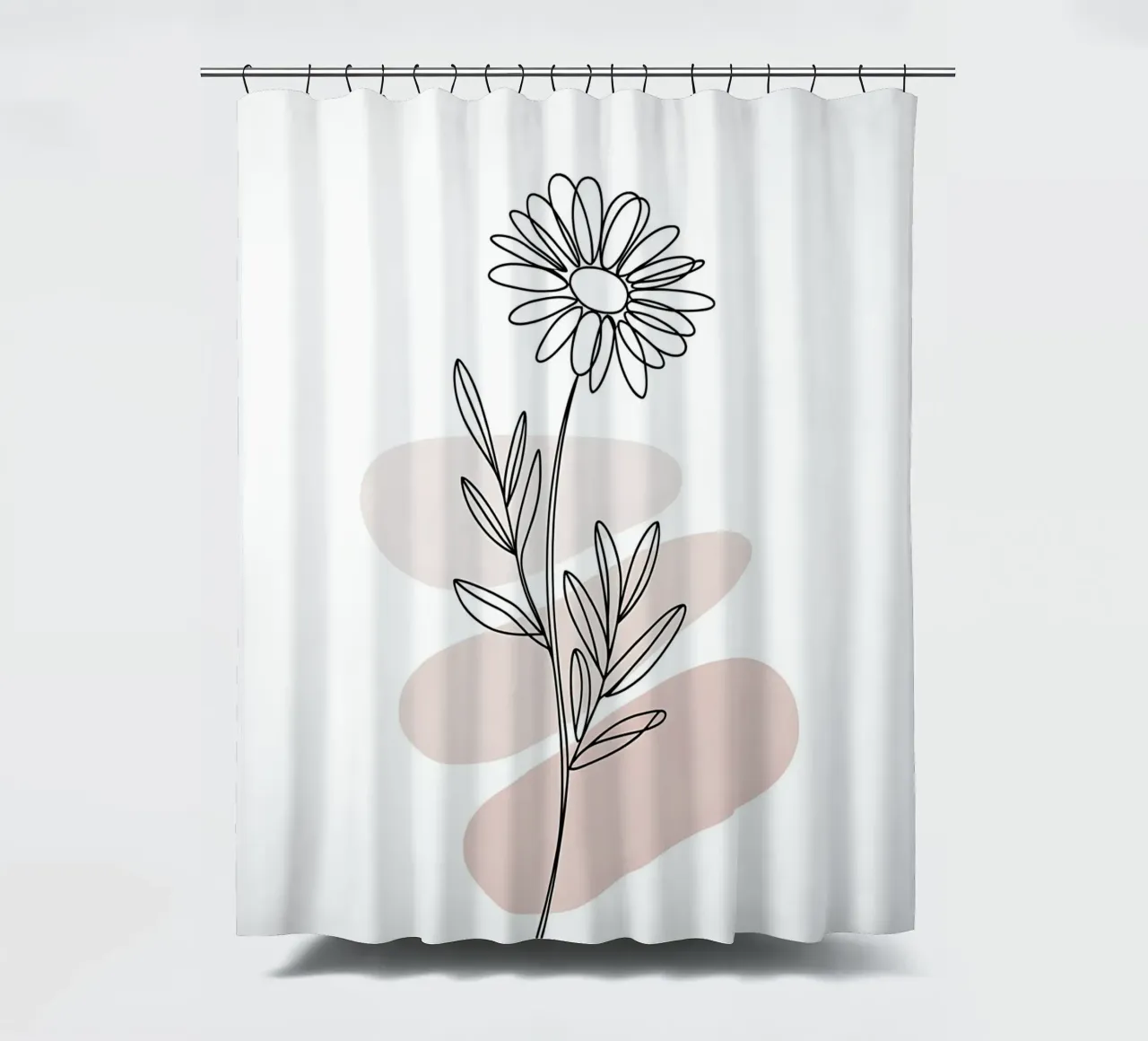 Margherita minimalista a linea continua tenda da doccia da Plain Thoughts